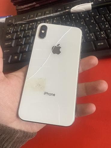 IPhone X, 64 GB, Ağ, Qırıq
