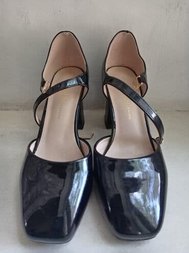 женские туфли с ремешком: Туфли, Размер: 36, цвет - Черный, Новый — 1