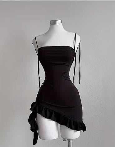 cicekli don: Qara mini don – zərif və cazibədar dizayn - Model: Asimmetrik ətək — 1