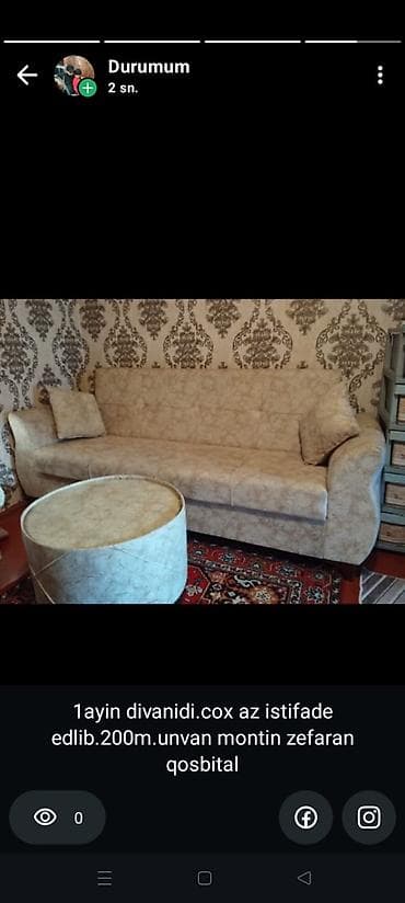 Divan satılır 200 manata ünvan montin 400 manata alınıb & AF(8524