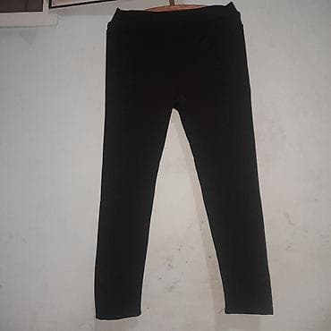 Qadınlar üçün qara leggings - Klassik qara rəng, düz kəsim - — 1