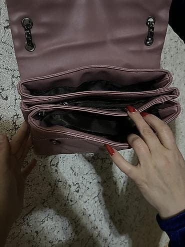 Личные вещи: Céline qadın çantası – toz çəhrayı rəng - Material: yumşaq teksturaya — 3