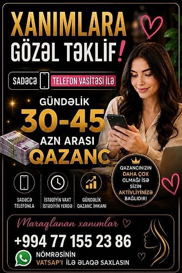 Çağrı mərkəzi operatoru tələb olunur, Yalnız qadınlar üçün, Gündəlik ödəniş