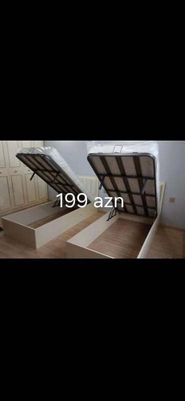 taxta qapi temiri: Tək nəfərlik çarpayı – müxtəlif başlıqlı modellər - Rəng: ağ karkas — 2
