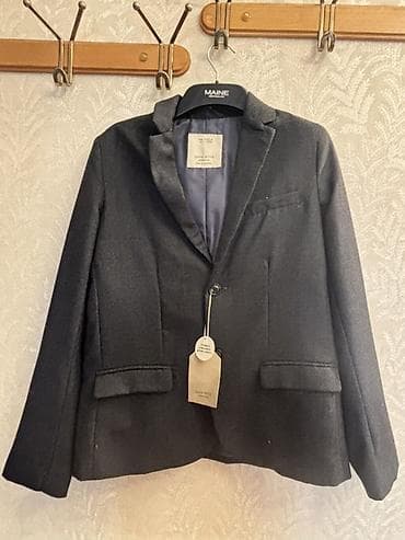 batinka modelleri: ZARA Boys klassik dəst pencəyi - Rəng: tünd boz (kömür ton) - Model — 8