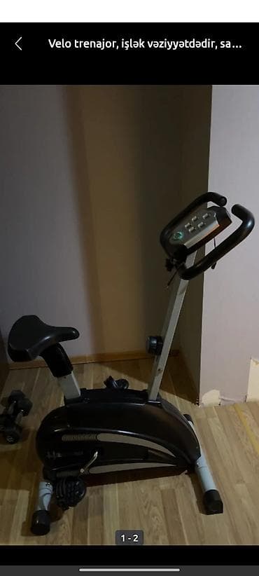 Bu velotrenajor evdə məşq etmək üçün ideal vasitədir. Kompakt dizaynı