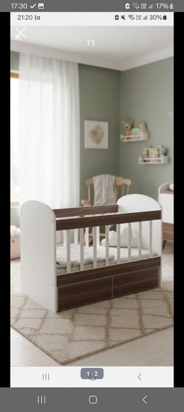 Oğlan və qız üçün, İşlənmiş, Dördbucaq, Beşik, Dəstsiz, Matrassız, Yellənmə mexanizmsiz