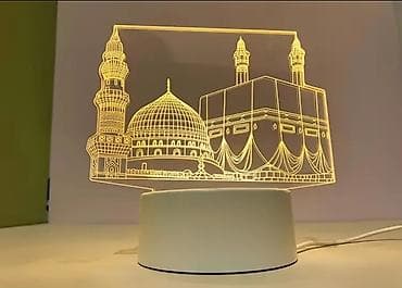 stol ustu sufrələr: • SİFARİŞLƏ GƏTİRİLİR 🛍️ • 3D LED Masa Lampası – Məkkə və Mədinə — 1