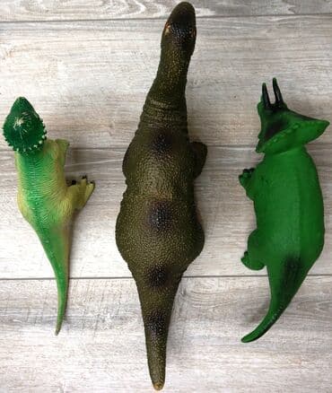 dinozavr: Rezin oyuncaq dinozavrlar 3 ədəd rezin dinozavr modeli oyuncaq — 4