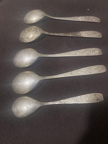 tifani dest: 5 ədəd metal çay qaşığı dəsti - Material: metal ərintisi (üzərində — 2
