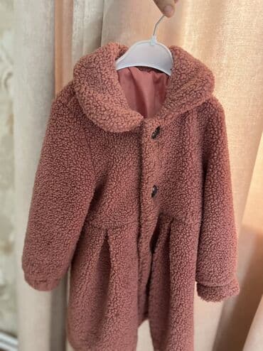 трикотажные юбки для девочек: Uşaq üçün qız modeli şerpa/ teddy tipli qalın palto - Rəng: toz gül — 1