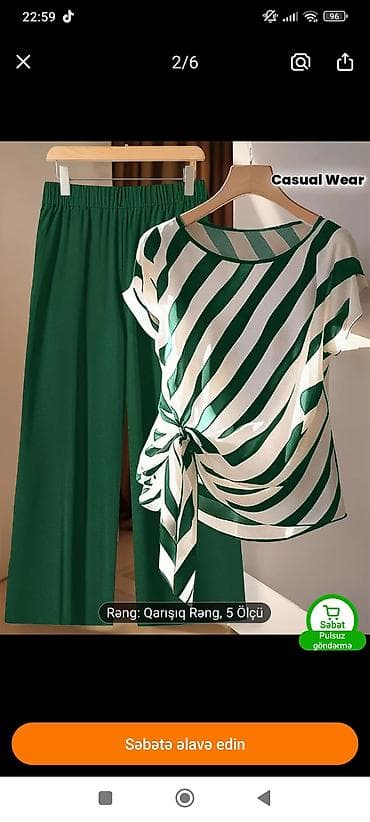 25azn yenidir ölçü xxl vatsapp 553999954 İki hissəli qadın geyim