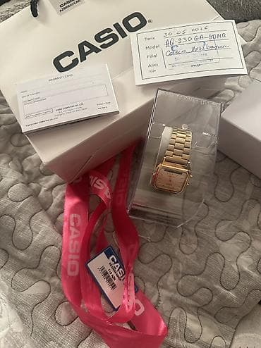 casio: Orginal Casio Qızılı rəngli qadın qol saatı 120azn alınıb - — 2