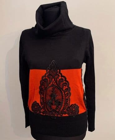 женские оранжевые рубашки: Кофта, One size, цвет - Черный — 1