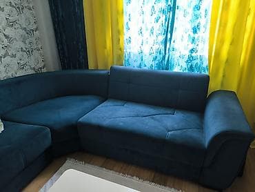l divan: Künc divan, Yeni, Açılan, Bazalı, Vеlur parça, Çatdırılma yoxdur — 6