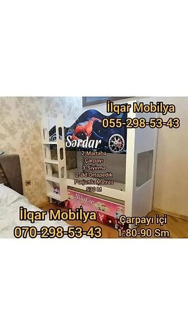 tek kravat: Oğlan və qız üçün, Yeni, Çarpayı, Matrassız, Siyirməsiz, Laminat — 5