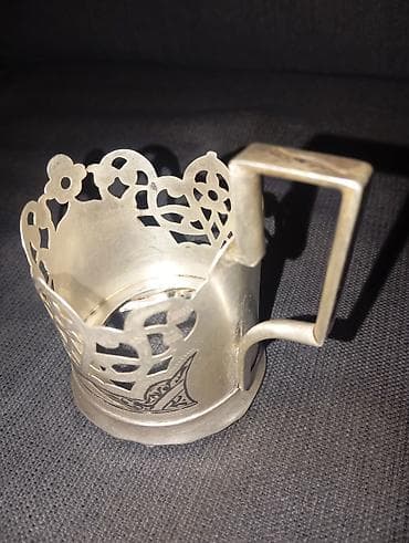 dam: Gümüş stəkanaltı (podstakanik) - Material: 875 əyarlı gümüş — 1