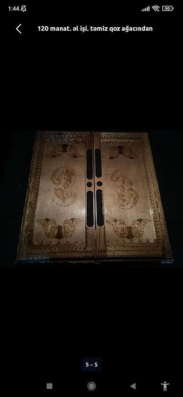 Əl işi nərd taxtası – təmiz qoz ağacından - Material: 100% qoz ağacı