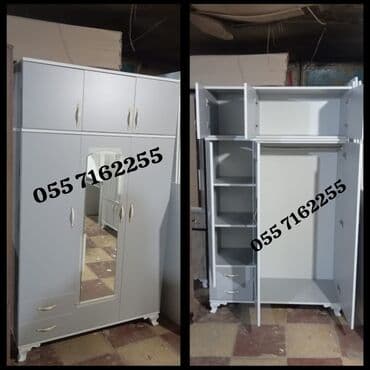 paltar asma: Açılan, 4 qapılı Düz dolab, Qarderob, paltar dolabı — 8