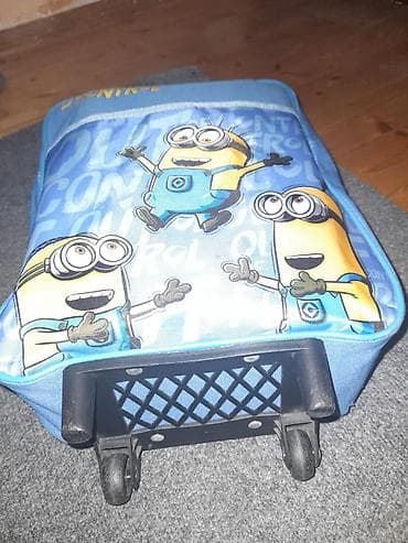 çantalar məktəb: Uşaq üçün təkərli məktəb çantası - Rəng: Göy - Dizayn: Minions — 2