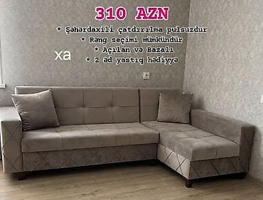 uqlavoy divan sekilleri: Künc divan – açılan və bazalı model - Qiymət: 310 AZN (şəkildə — 1