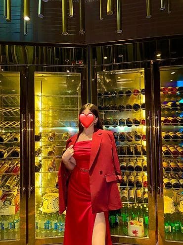 1 dəfə geyinilib . Qırmızı axşam geyimi + üstlük dəsti - Stil