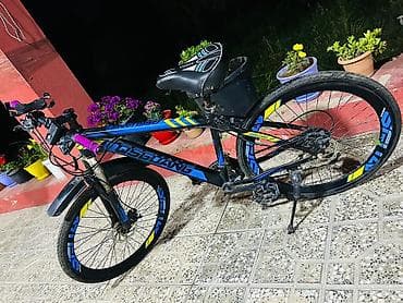 velosiped idman: Dağ/şosse tipli velosiped – Disbang brendi, rəng: qara-mavi-sarı — 2