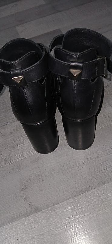 basanoşka: Qadın sandal/kandalları – qara rəng - Material: yumşaq dəri üst — 5