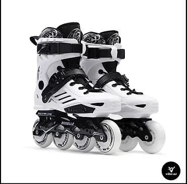 roselle rolik: İnline konki (roller skates) – Roselle - Rəng: ağ-qara - Sərt, yüksək — 1