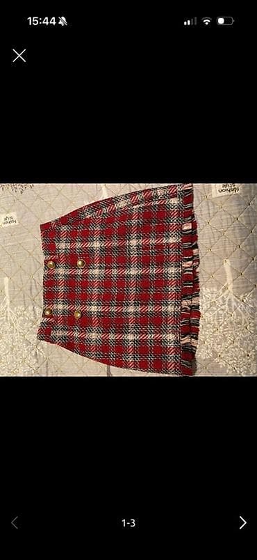 usta geyimi: Stradivarius ətək - Model: qısa/mini ətək - Naxış: qırmızı-ağ-qara — 1