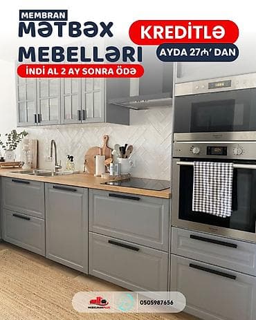 perla dolab: Sifarişlə mətbəx dəsti, Özü çəkən petlələr, Mat laminat, Kredit var, Pulsuz çatdırılma — 6