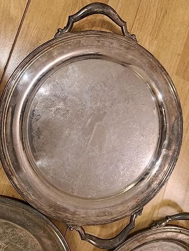 Oneida USA markalı 3 ədəd metal serving tray dəsti - İstehsalçı — 2