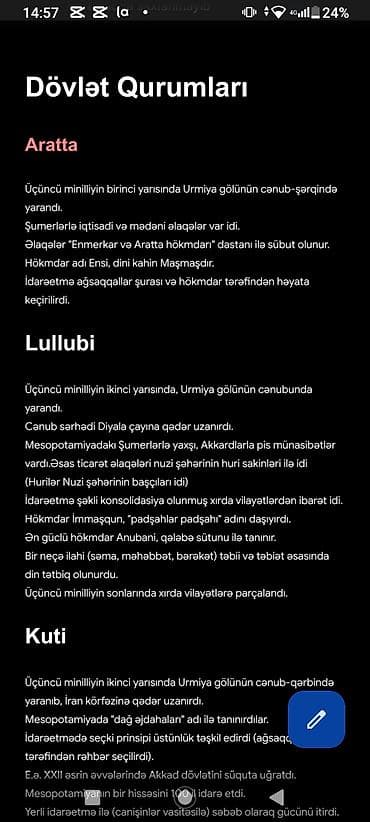 Özüm üçün hazırladığım və şagirdlərimə keçdiyim ən praktik tarix