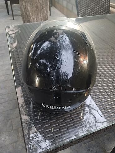 moto aranda: Tam üzlü motosiklet dəbilqəsi – “SABRINA” yazılı, qara rəng. - Şəffaf — 3