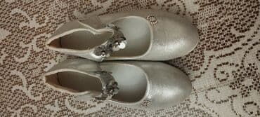 детские балетки для танцев: Gümüşü rəngdə qız uşağı üçün baletka tipli ayaqqabı.15m endirim olacaq — 3