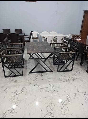 heyet ucun oturacaqlar: Yeni, Dördbucaq masa, 4 stul, Açılmayan, Stullar ilə, Taxta, Azərbaycan — 10