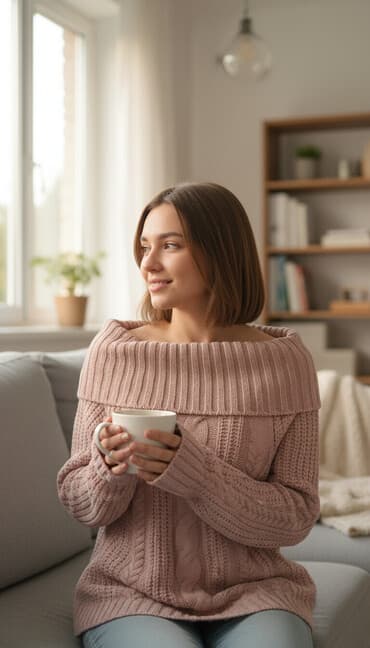 yundan kişi sviterləri: Sviter, M, rəng - Bej — 1