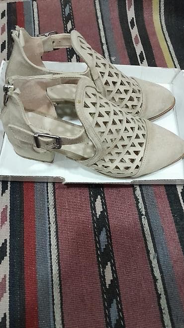 женские туфли с перфорацией: 37 razmer Bej rəngli qadın ayaqqabısı - Model: kəsik naxışlı (üçbucaq — 3