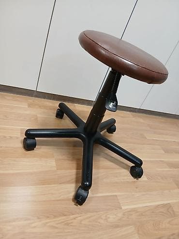 tək stul: Döner taburet – tənzimlənən hündürlüklü, təkərli model — 3