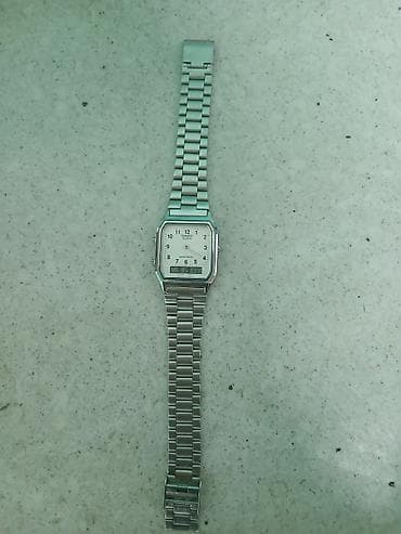iphone saatlari: Casio hibrid qol saatı - Korpus: kvadrat formalı metal korpus - — 1