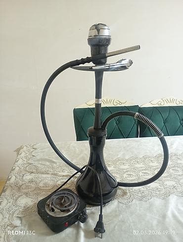 eclat de lune: Şişə nərgilə dəsti – tam komplekt - Rəng: qara (şüşə kolba və gövdə) — 1