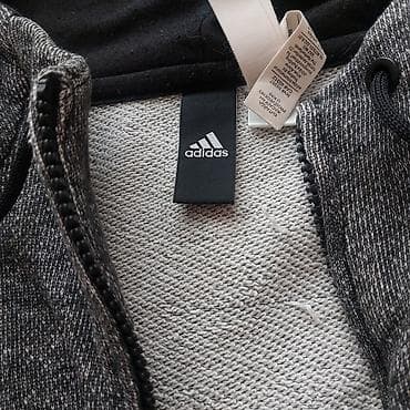 kisi geyim: Adidas idman dəsti – kapüşonlu jaket + şalvar - Rəng: tünd boz — 4