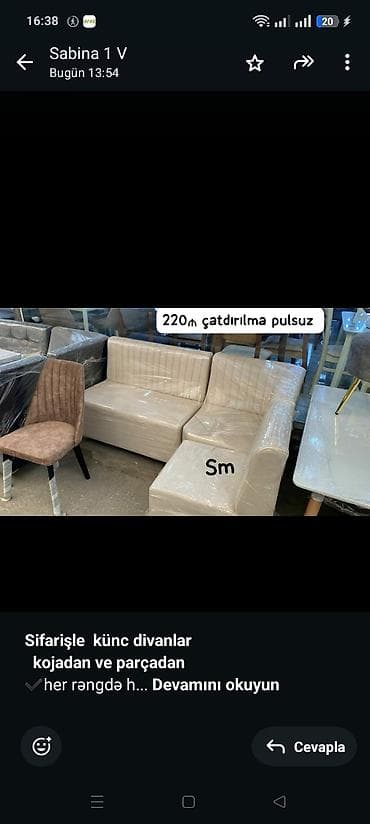 Sifarişlə dolablar: Künc divan — 1