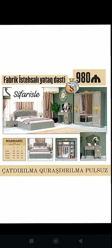 spalni dəsti: Fabrik istehsalı “Marmaris” yataq dəsti – sifarişlə Dəst tərkibi və — 1