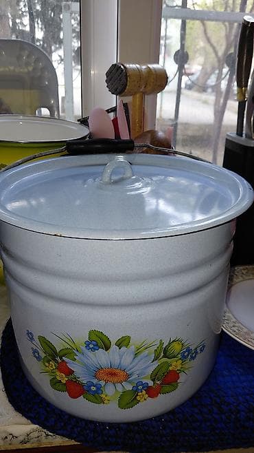 metbex perdeleri 2021: Emallı qab-qacaq dəsti - Material: klassik emal örtüklü metal - — 2