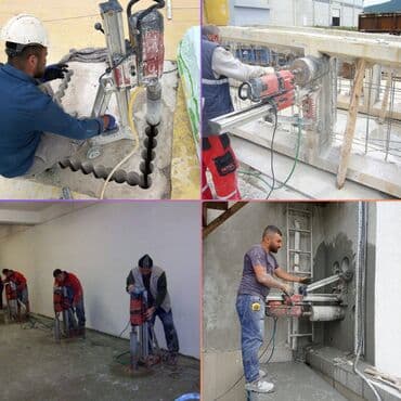 #Betonkesme #betondeşmə Beton kubik kərpic - dən kəsim deşim