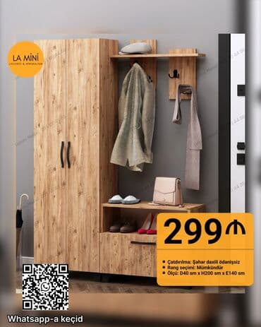 вешалка в прихожую настенная: Bu, palto asılqanı, şkaf və şkaf bölmələrini özündə birləşdirən — 1