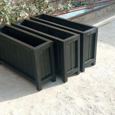 Bitki dərmanları: Taxta dibcəklər dekorativ ağaclar və güllər üçün istənilən ölçüdə və — 1