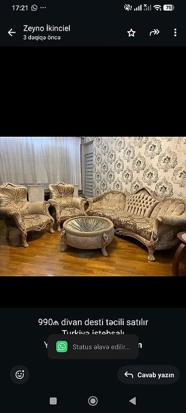 990₼ divan desti təcili satılır Turkiyə istehsalı Yasamal 9495 — 1