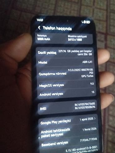 Honor X8c, 256 GB, İki sim kartlı